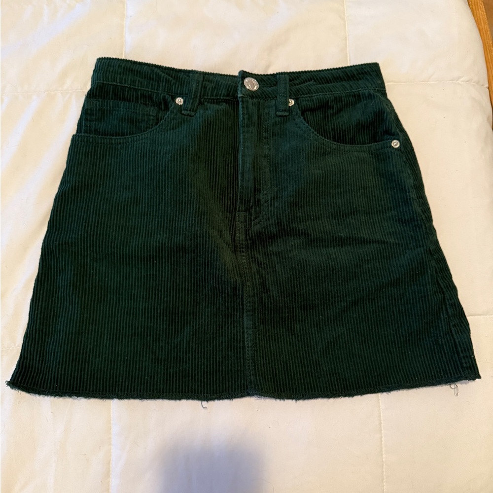 Forever 21 Dark Green Corduroy Mini Skirt
